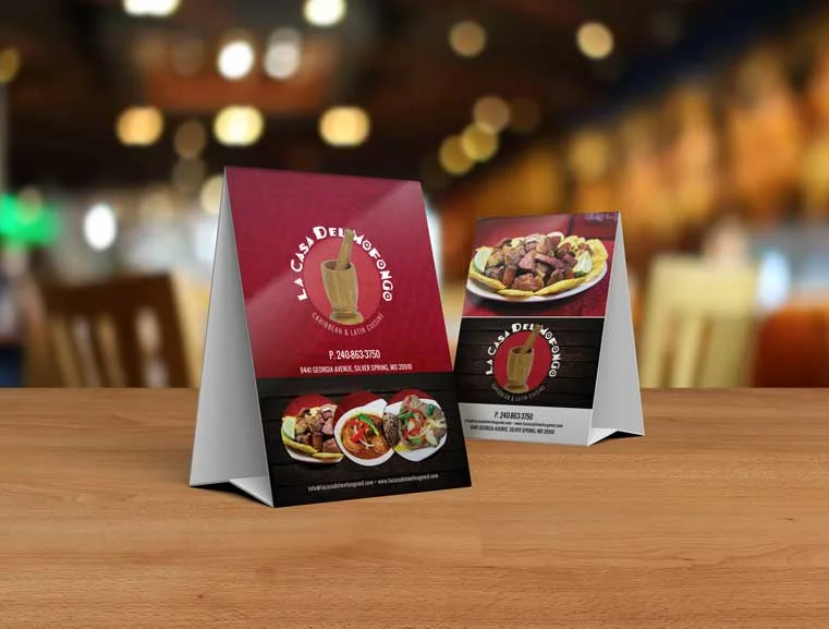 Table Tent Card Printed in New York